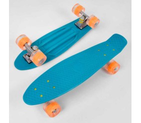 Скейт Пенні борд "Best Board", БІРЮЗОВИЙ, дошка = 55см, колеса PU зі світлом, діаметр 6 см