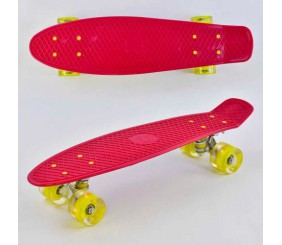 Пенні борд "Best Board", ЧЕРВОНИЙ, дошка = 55см, колеса PU зі світлом, діаметр 6 см