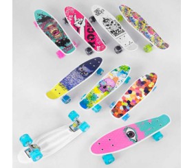 Скейт "Пенні борд. Best Board" мікс видів, колеса PU, світло, d = 4.5 см, дошка = 55 см