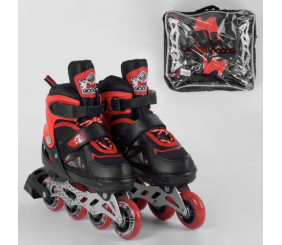 Ролики "Best Roller" (розмір 30-33; колір - ЧЕРВОНИЙ; колеса PU, ПЕРЕДНЄ КОЛЕСО СВІТЛО, в сумці, устілка – 17-19.5 см, d коліс - 6.5 см)