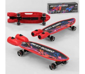 Скейтборд "Best Board" з музикою і димом, USB зарядка, акумуляторні батареї, колеса PU зі світлом 60х45 мм