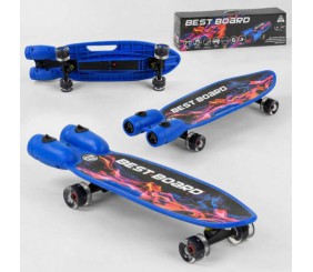 Скейтборд "Best Board" з музикою і димом, USB зарядка, акумуляторні батареї, колеса PU зі світлом 60х45 мм
