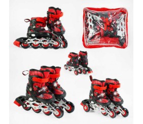 Ролики (розмір 26-28; колір ЧЕРВОНИЙ, колеса PVC, устілка – 15-16.5 см, d колес – 6 см, переднє зі світлом, переставні колеса) в коробці