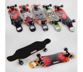 Скейт (6 видів, колеса світяться PU d = 6 см, 6 шарів канадського клена, підшипники ABEC-9, дека з ручкою)