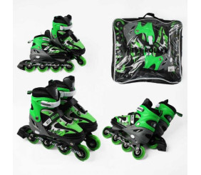 Ролики "Best Roller" (розмір 38-42; колір – ЗЕЛЕНИЙ; колеса PU, ПЕРЕДНЄ КОЛЕСО СВІТЛО, устілка 24.5-26.5 см, d колес – 7 см) в сумці