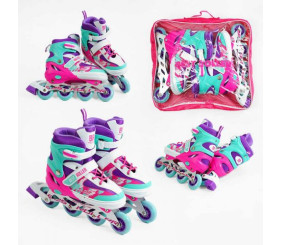 Ролики "Best Roller" (розмір 38-42; колір – ФІОЛЕТОВИЙ; колеса PU, ПЕРЕДНЄ КОЛЕСО СВІТЛО, устілка 24.5-26.5 см, d колес – 7 см) в сумці