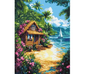 Картина по номерах "Будинок у тропіках" 30х40 см