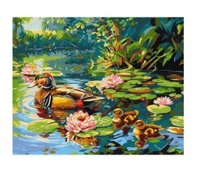 Картина за номерами "Качине сімейство" 40х50 см