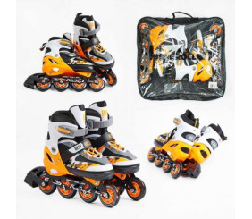 Ролики "Best Roller" розмір 34-37; колір – ПОМАРАНЧЕВИЙ (колеса PU, ПЕРЕДНЄ КОЛЕСО СВІТЛО, устілка 21.5-24 см, d колес – 7 см)