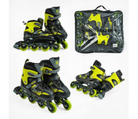 Ролики "Best Roller" (розмір 34-37; колір – ЖОВТИЙ; колеса PU, ПЕРЕДНЄ КОЛЕСО СВІТЛО, устілка 21.5-24 см, d колес – 7 см)