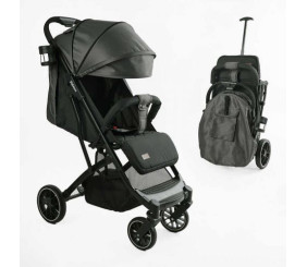 Візок прогулянковий дитячий JOY Fabiana (1) колір ТЕМНО-СІРИЙ, рама сталева, футкавер, підсклянник, телескопічна ручка