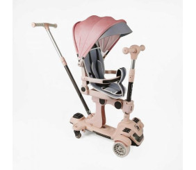 Самокат 5в1 Skyper (4) колеса PU125х40 мм зі світлом, з капюшоном, поворотне сидіння, з ДОП. КОЛЕСАМИ, захисний бампер, в коробці