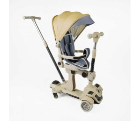 Самокат 5в1 Skyper (4) колеса PU125х40 мм зі світлом, з капюшоном, поворотне сидіння, з ДОП. КОЛЕСАМИ, захисний бампер, в коробці