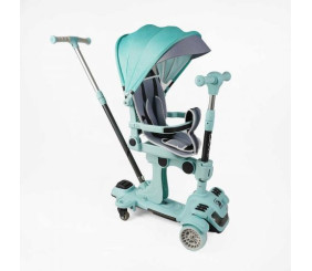 Самокат 5в1 Skyper (4) колеса PU125х40 мм зі світлом, з капюшоном, поворотне сидіння, з ДОП. КОЛЕСАМИ, захисний бампер, в коробці