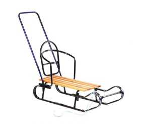 Санки "Королівські" (плоскі полози, з ручкою, колір синій)