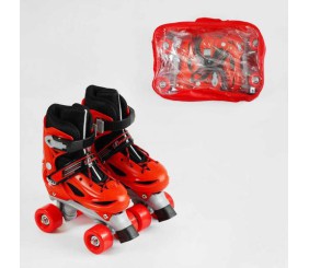 Ролики (розмір 31-34 (6) колір ЧЕРВОНИЙ, колеса PVC, устілка 18.5-20 см, d колес – 4.5 см, в сумці)