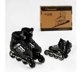 Ролики 90517-L розмір 39-42 (6) колір СІРИЙ, колеса PU, устілка 23.5-26 см, d – 9 см, алюмінієва рама, підшипник ABEC-7, в сумці