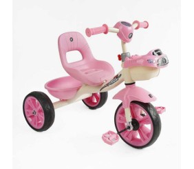 Велосипед 3-х колісний BS-60725 Best Trike (1) колеса EVA переднє 10’’, заднє 8’’, сталева рама, УКР. ОЗВУЧУВАННЯ, кошик, в коробці