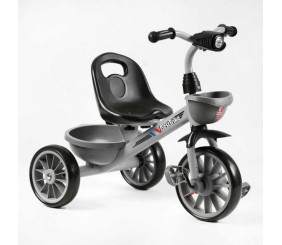 Велосипед 3-х колісний BS-18125 Best Trike (1) колеса EVA переднє 12’’, заднє 10’’, сталева рама, фара з музикою та світлом, 1 пісня українською та 2 англійською, 2 кошики, в коробці
