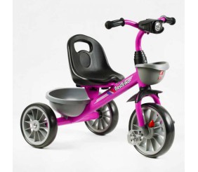 Велосипед 3-х колісний BS-44101 Best Trike (1) колеса EVA переднє 12’’, заднє 10’’, сталева рама, фара з музикою та світлом, 1 пісня українською та 2 англійською, 2 кошики, в коробці