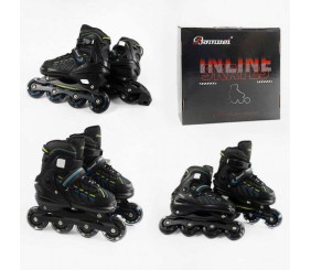 Ролики 5844-01 M розмір 35-38 (6) колеса PU, d – 7 см, устілка 20-23 см, алюмінієва рама, підсвічування коліс, підшипник ABEC-7, в коробці