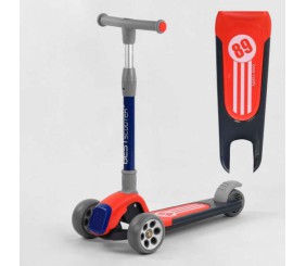 Самокат триколісний RS-9119 (6) Best Scooter, ЧЕРВОНИЙ,  складне алюмінієве кермо, 3 колеса PU зі світлом, d = 120*50 мм