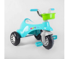 Велосипед триколісний 07-180 (1) Pilsan колір Бірюзово-білий, пластикові колеса з накладкою, сидіння з відділенням, 2 кошики, в коробці