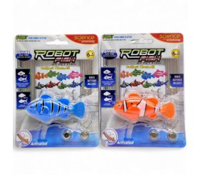 Роборибка (на батарейках, рухає хвостом, для акваріума, 8 см, на листі) МІКС ВИДІВ