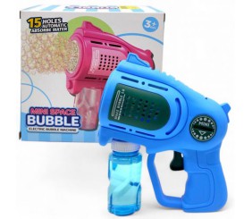 Пістолет з мильними бульбашками блакитний (на батарейках)
