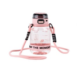 Пляшечка для води, 700 мл, рожево-сіра