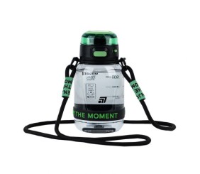 Пляшечка для води, 700 мл, чорно-зелена