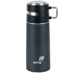 Термос, 350 мл, чорний з ручкою