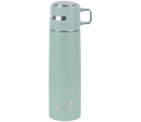 Термос 500 мл, зелений з ручкою