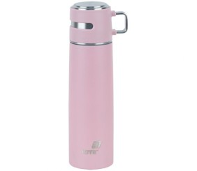 Термос 500 мл, рожевий з ручкою