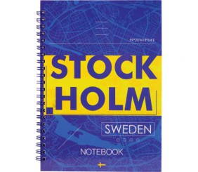 Блокнот на спіралі тверда обкл., А5, 96арк. Stockholm
