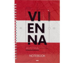 Блокнот на спіралі тверда обкл., А5, 96арк. Vienna