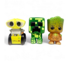 Сквіш Мультяшки 10 см (мікс видів) (ВОЛЛ-І, Майнкрафт, Грут)