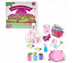Набір садівника (інструменти, органайзер, розпилювач, поливалка, 3 горщики, рукавички, фартух)