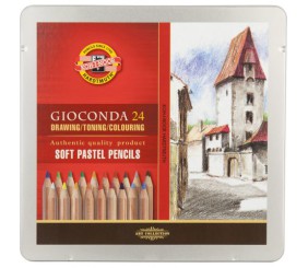 Олівці пастельні GIOCONDA 8827, набір24кол.,мет.уп