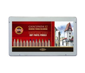 Олівці пастельні GIOCONDA 8827, набір12кол.,мет.уп