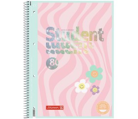 Коледж-блок А4 Premium, клітинка, 80 арк., Happy Hippie