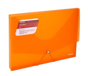 Папка на гумках об'ємна, А4, прозора помаранч
