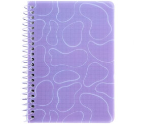 Блокнот на спіралі пласт. обкл., B6, 80 арк.,кл., фіолетовий