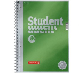 Коледж-блок А4 Premium, нелін, 80 арк. зелений