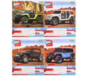 Зошит кольоровий 12 аркушів, клітинка (20 штук в упаковці)