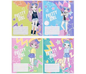 Зошит кольоровий 12 аркушів, лінія (20 штук в упаковці)