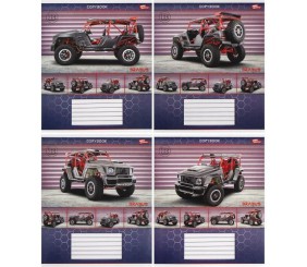 Зошит кольоровий 12 аркушів, клітинка (20 штук в упаковці)