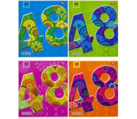 Зошит кольоровий 48 аркушів, клітинка (16 штук в упаковці)