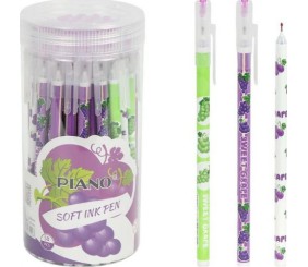 Ручка масляна "Виноград" PIANO у тубусі, синя (50 штук)