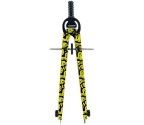 Циркуль металевий з принтом + грифель у футлярі, 165 мм